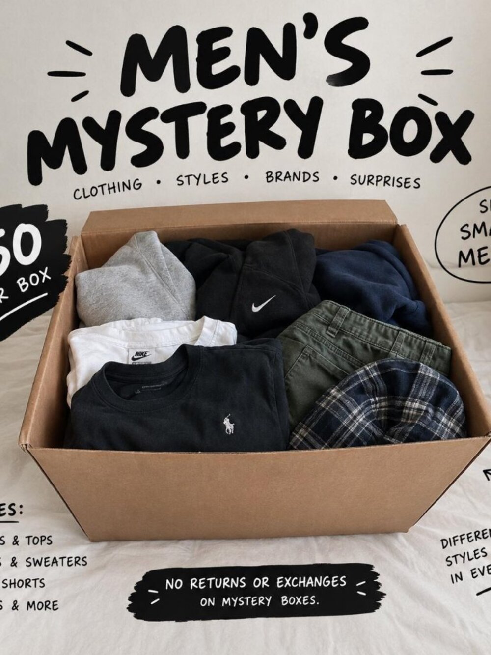 Men's Clothing Mystery Box Size S-M